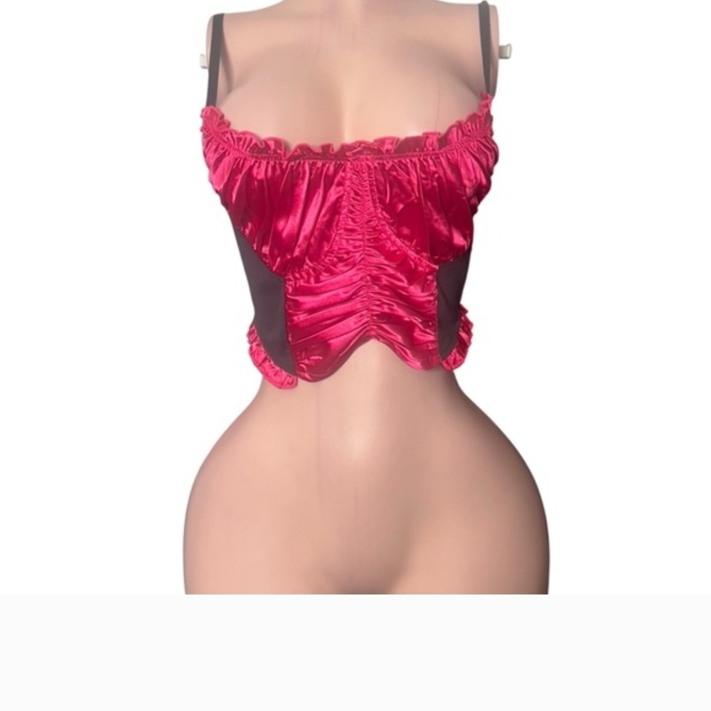 Satin Pink Bustier Top